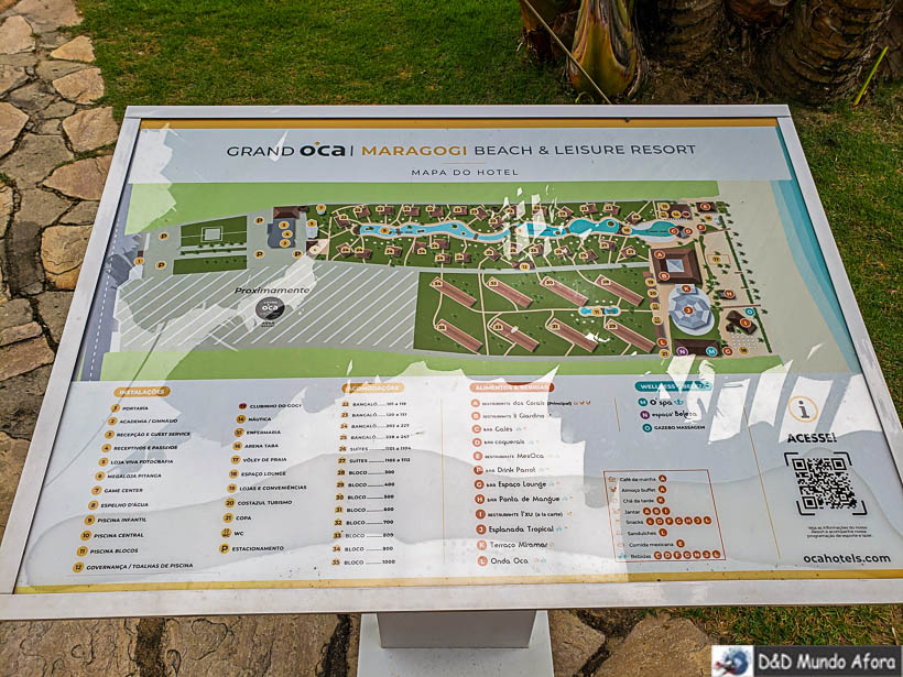 Mapa com toda a estrutura do Grand Oca Maragogi